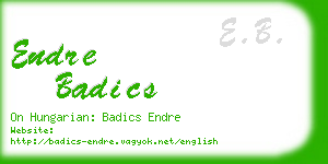 endre badics business card